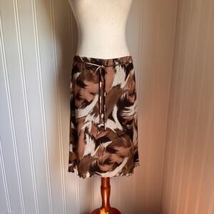 Vintage 90s/y2k Brown Mesh Midi Skirt L